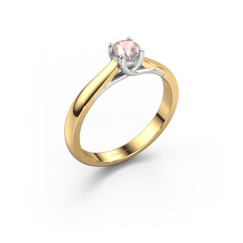 Engagement ring Mia 1 585 gold morganite champagne 4 mm
