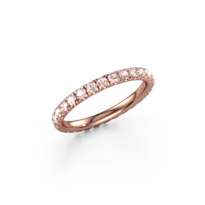 Aanschuifring Jackie 2.0 585 rosé goud morganiet champagne 2 mm
