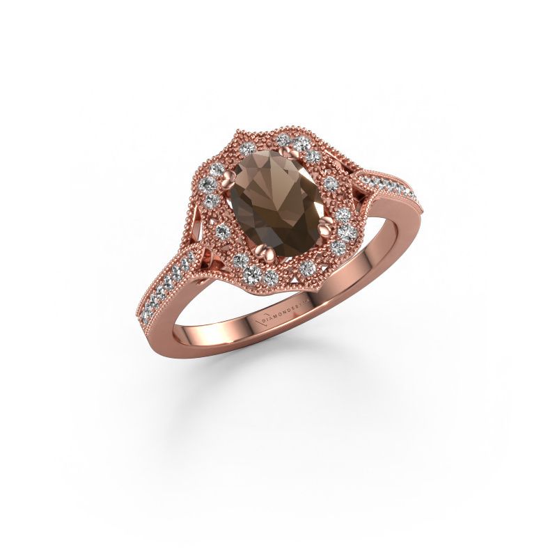 Verlobungsring Loni 585 Roségold Rauchquarz 7,5x5,5 mm