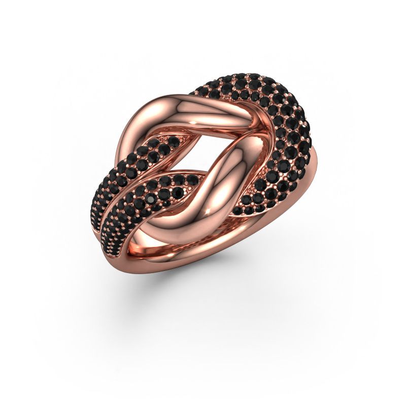 Ring Delena 585 rose gold black diamond 0.975 crt