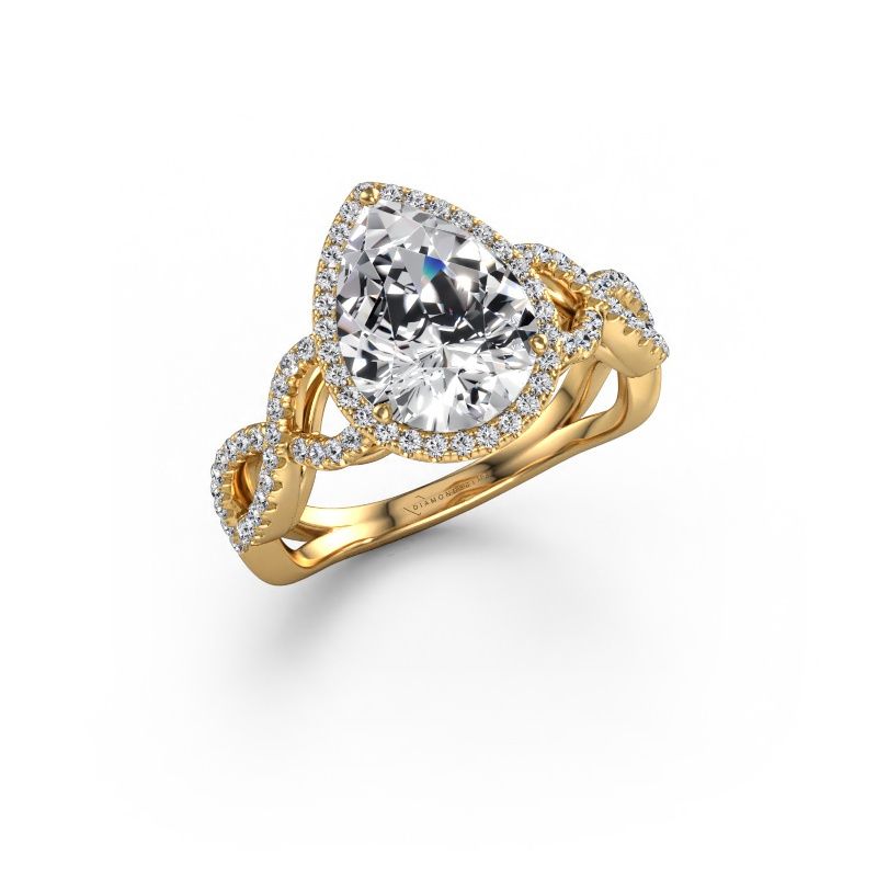 Engagement ring Dionne pear 585 gold diamond 2.51 crt