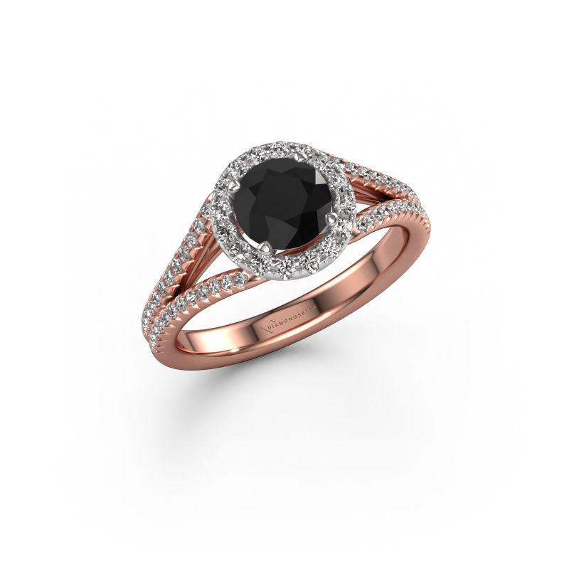 Bague de fiançailles Verla rnd 2 585 or rose diamant noir 1.72 crt