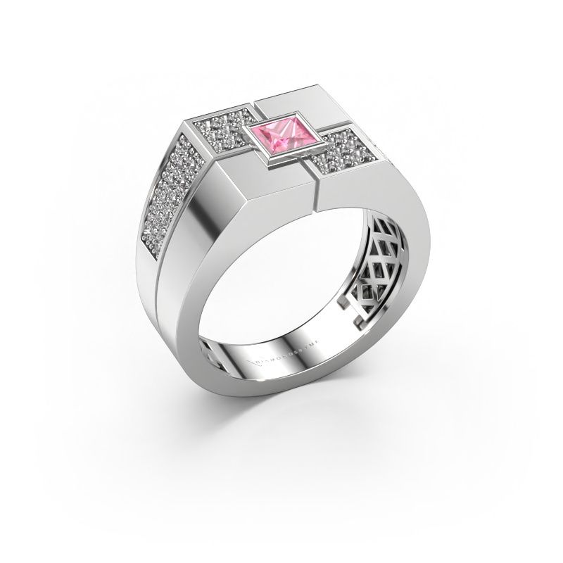 Men's ring Rogier 950 platinum pink sapphire 4 mm