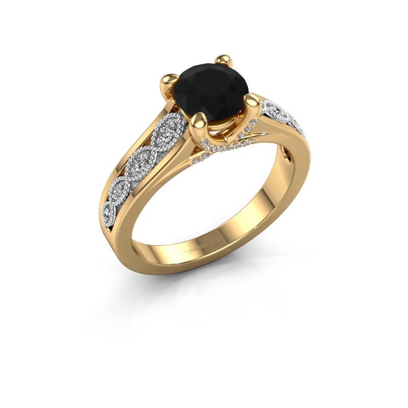 Afbeelding van Aanzoeksring Clarine 585 goud zwarte diamant 1.46 crt