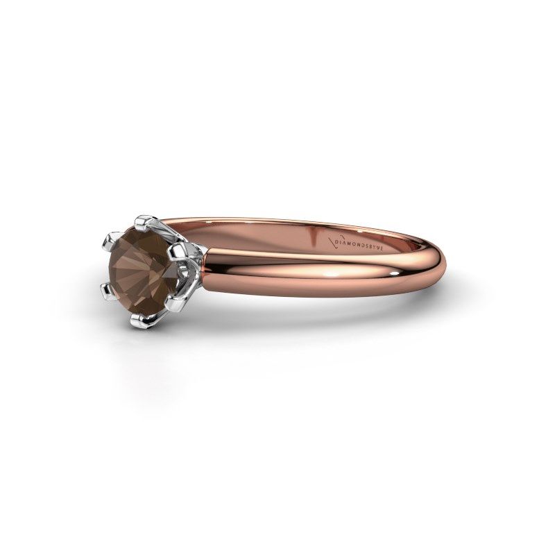 Image de Bague de fiançailles Tiffy 1<br/>585 or rose<br/>Quartz fumé 5 mm