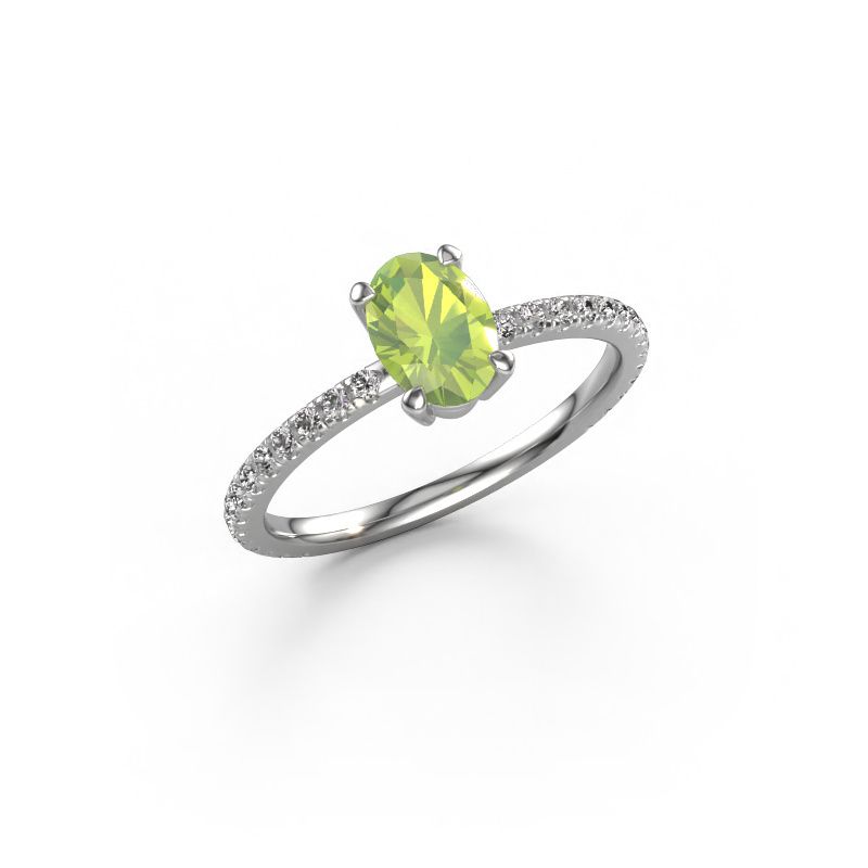 Verlobungsring Lynelle 2 585 Weißgold Peridot 7x5 mm