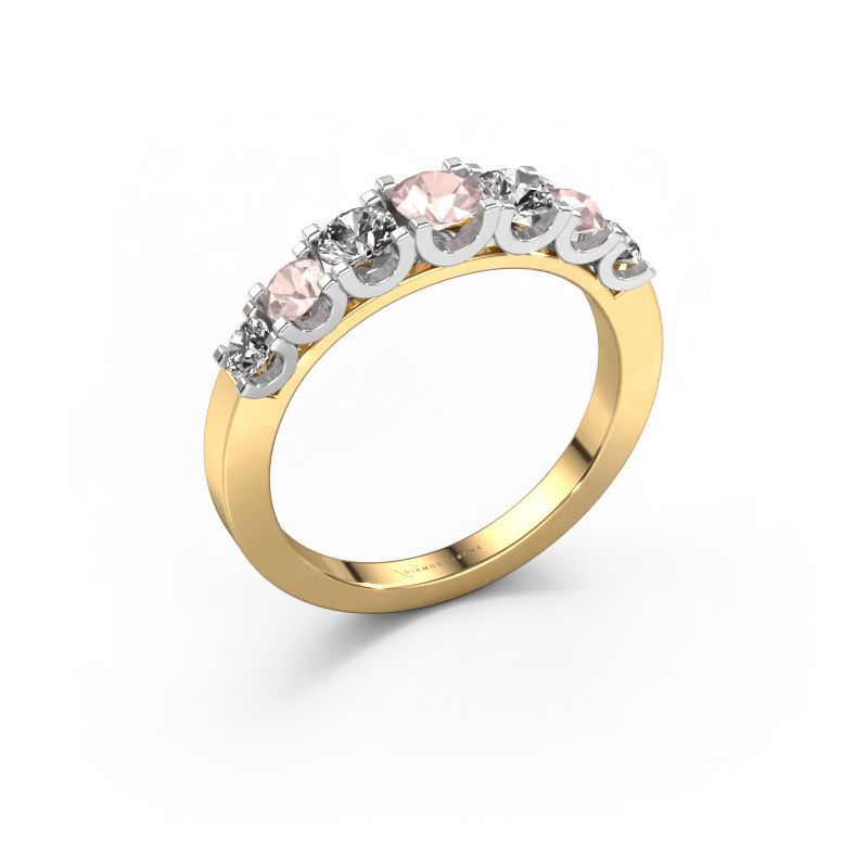 Ring Selina 3 585 gold morganite champagne 3.7 mm
