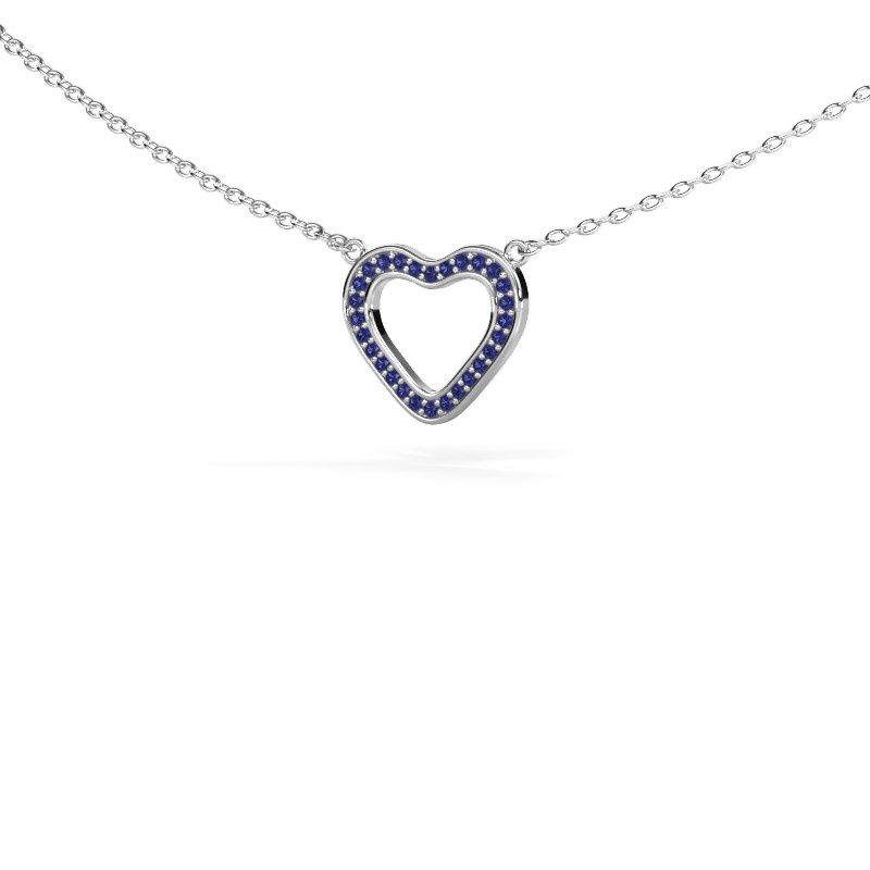 Pendant Heart 3 585 white gold sapphire 0.8 mm