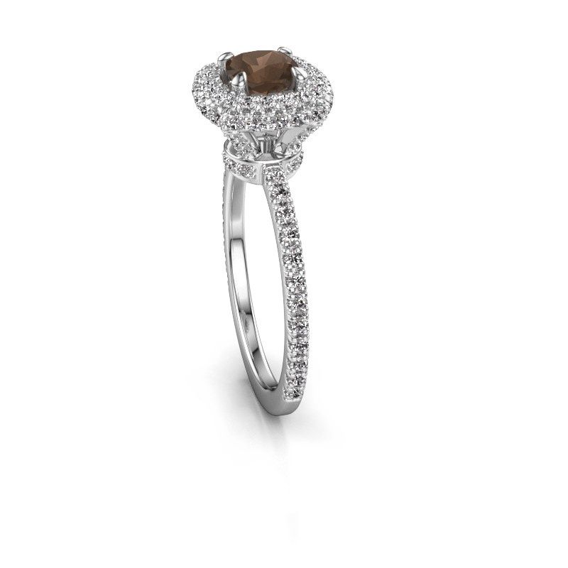 Image of Engagement ring Talitha CUS 950 platinum smokey quartz 5 mm