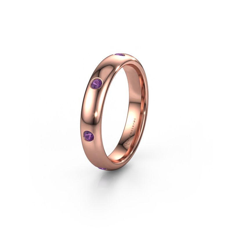 Wedding ring WH0105L34BP 585 rose gold amethyst ±4x2 mm