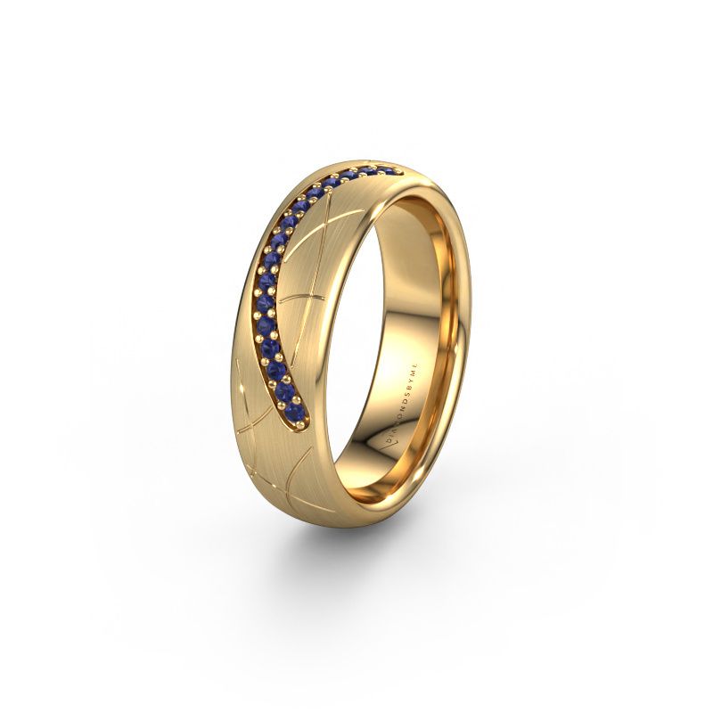 Trouwring WH2060L36CM 585 goud saffier ±6x2.2 mm