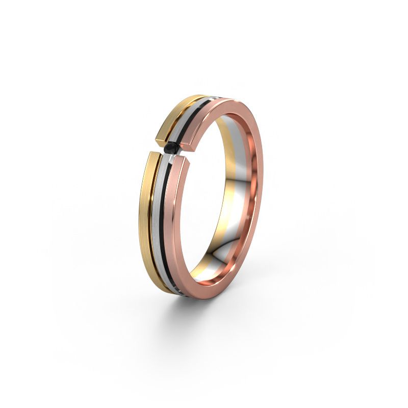 Wedding ring WH0402L14AM 585 white gold black diamond ±4x1.7 mm