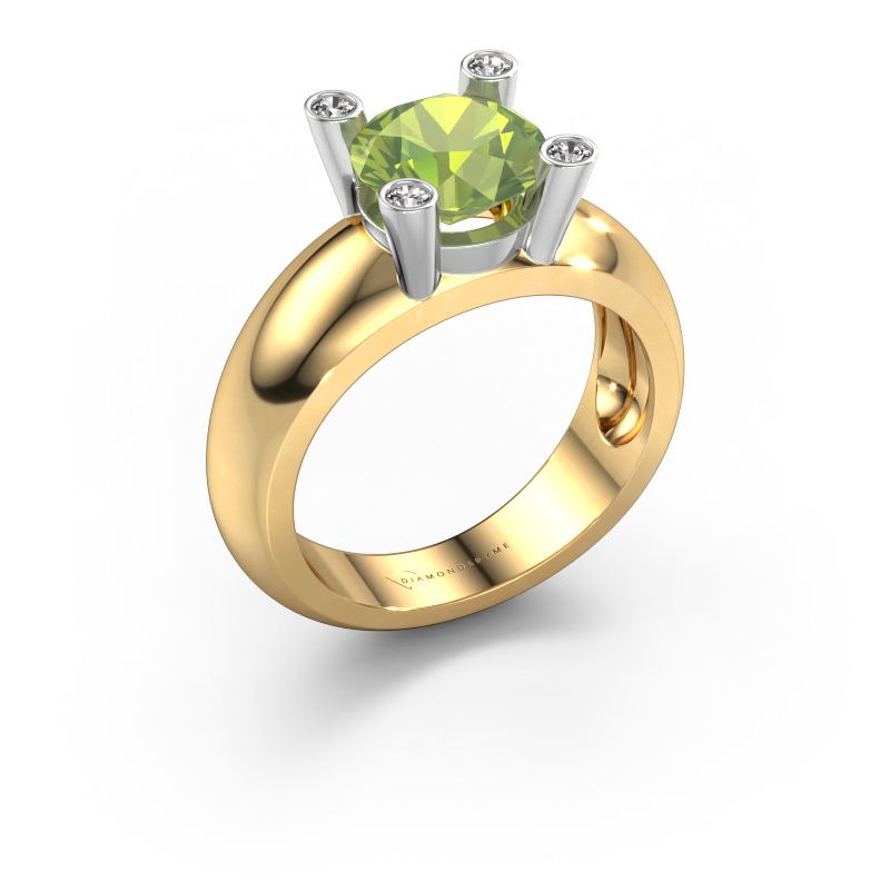 Bague Tamara RND 585 or jaune péridot 8 mm