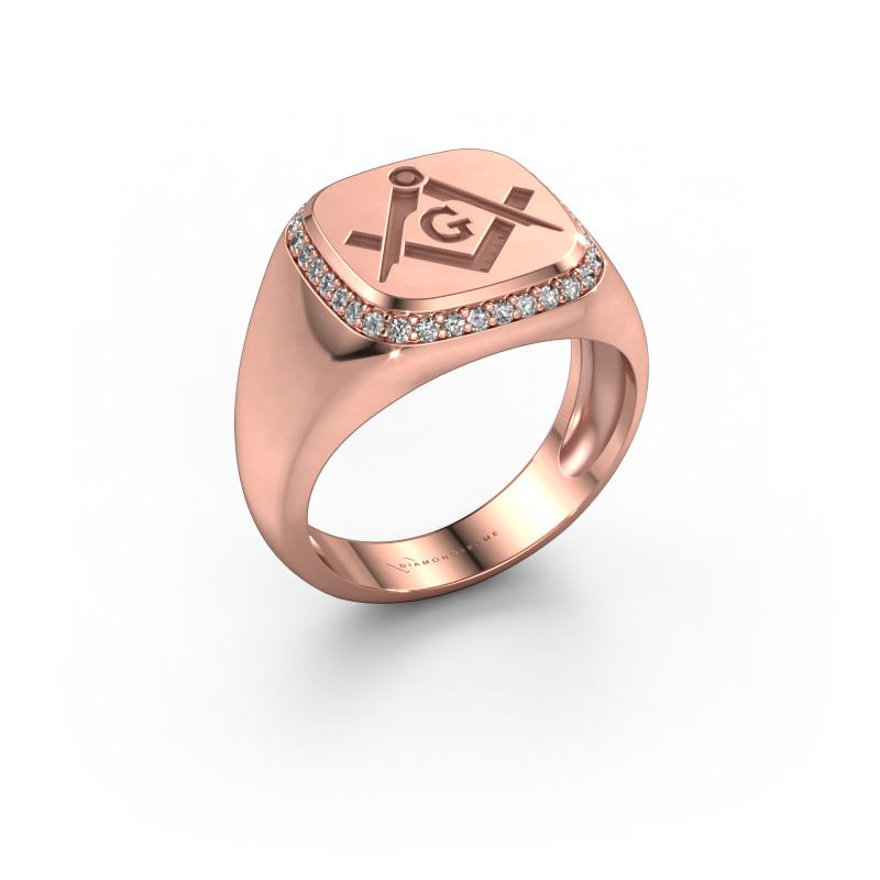 Herrenring Johan 1 585 Roségold Zirkonia 1.2 mm