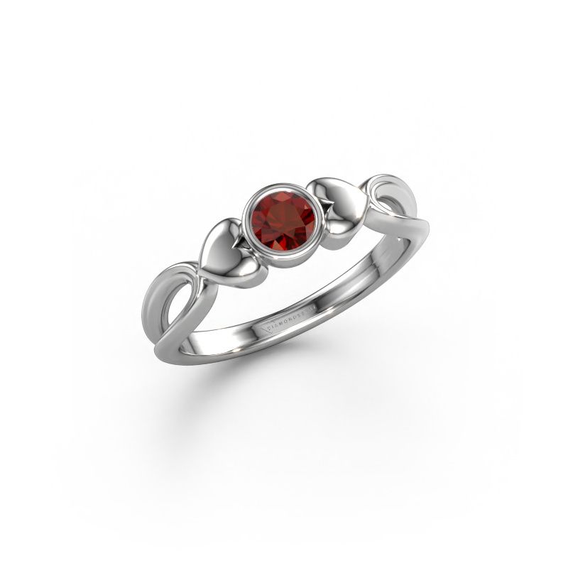 Bague Lorrine 950 platine grenat 4 mm