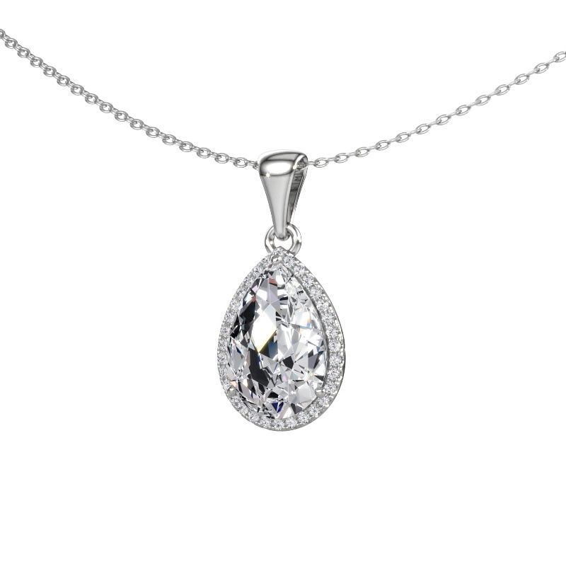 Pendentif Seline per 585 or blanc diamant synthétique 3.00 crt