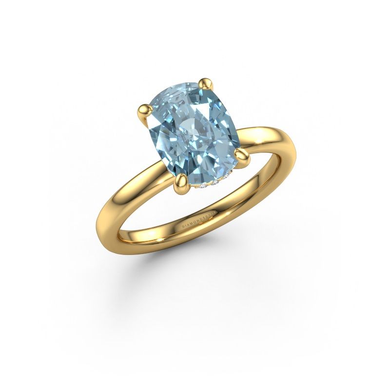 Engagement ring Simone CSH 2 585 gold blue lab grown diamond 9.7x7.2 mm