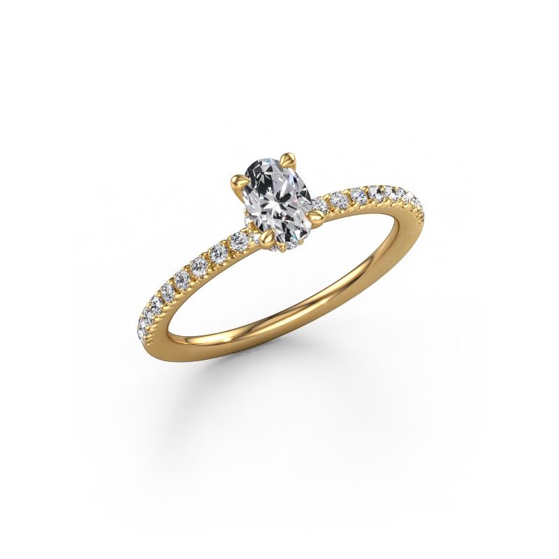 Verlovingsring Crystal OVL 4 585 goud lab-grown diamant 0.63 crt