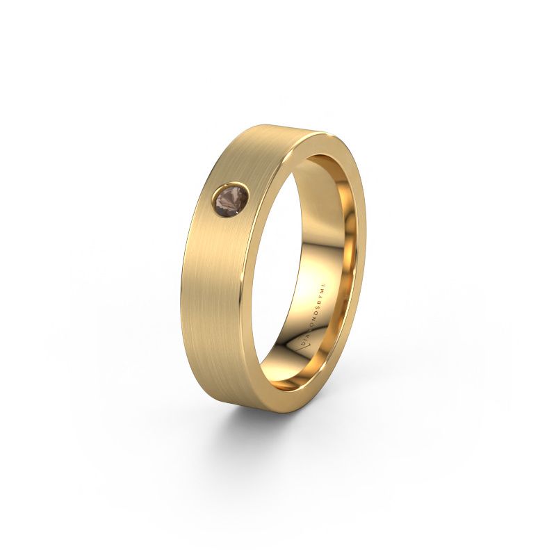 Wedding ring WH0101L15BM 585 gold smokey quartz ±5x2 mm