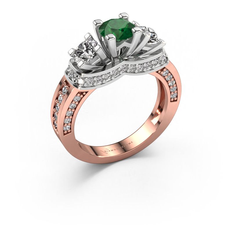 Engagement ring Phileine 585 rose gold emerald 5 mm