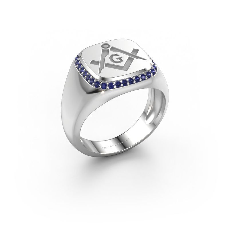 Men's ring Johan 1 585 white gold sapphire 1.2 mm