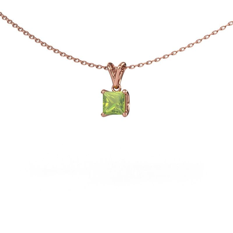 Pendant Sam SQR 585 rose gold peridot 4.5 mm