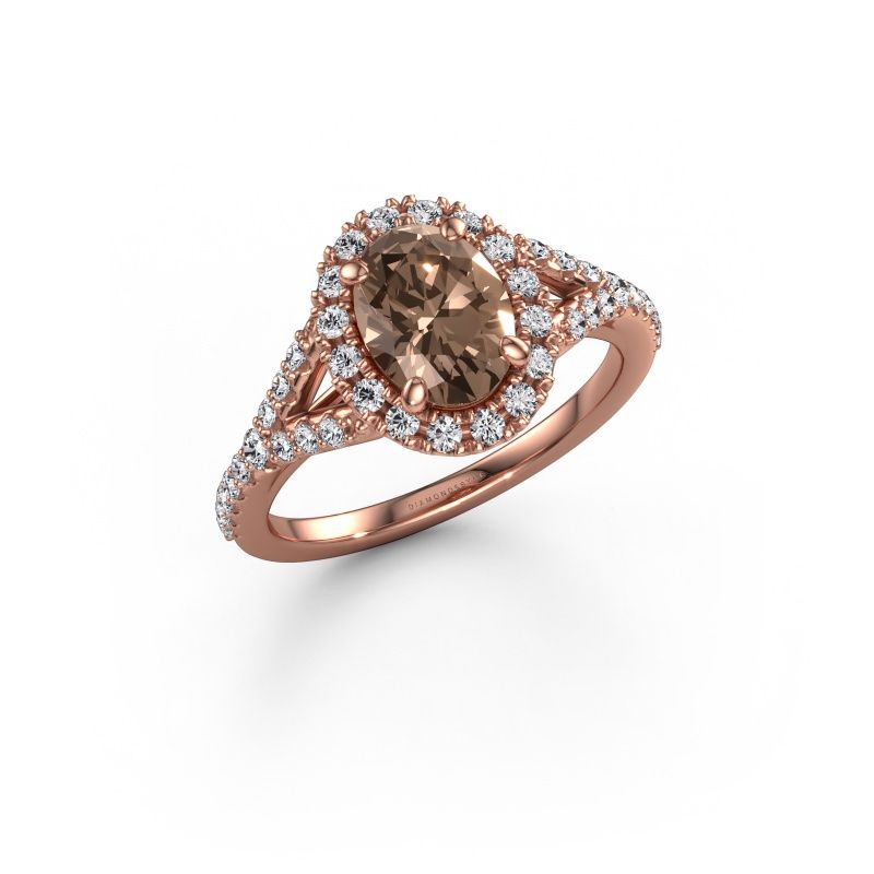 Engagement ring Kimber OVL 585 rose gold brown diamond 1.562 crt