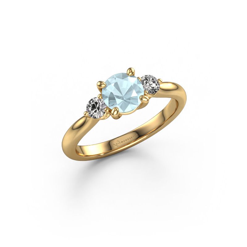 Engagement ring Lieselot RND 585 gold aquamarine 6.5 mm