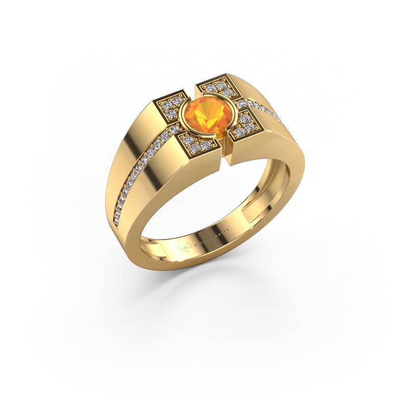 Men's ring Thijmen 585 gold citrin 5 mm