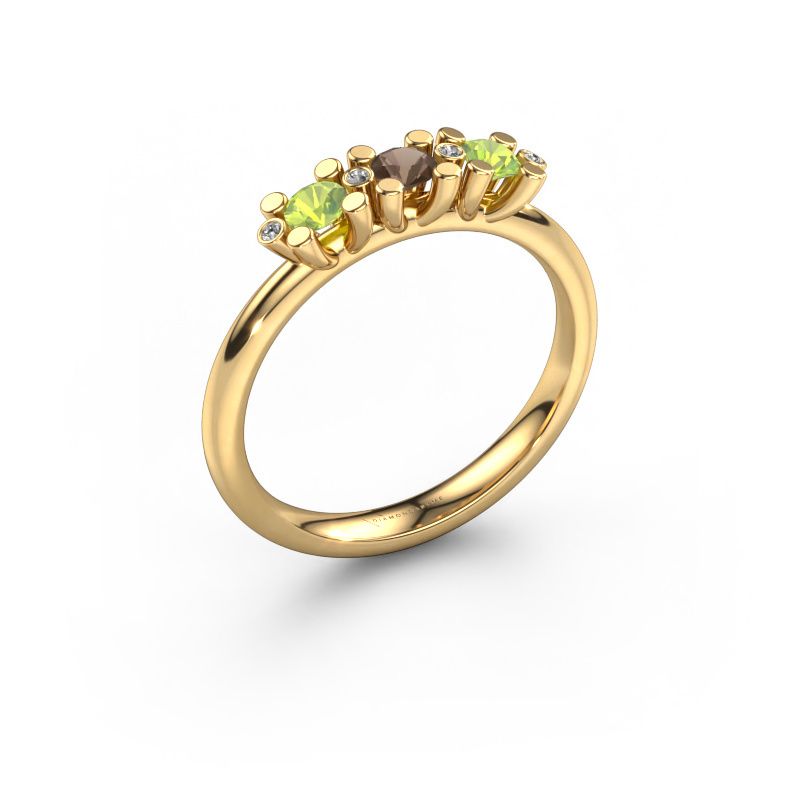 Ring Puk 2 585 goud rookkwarts 3 mm