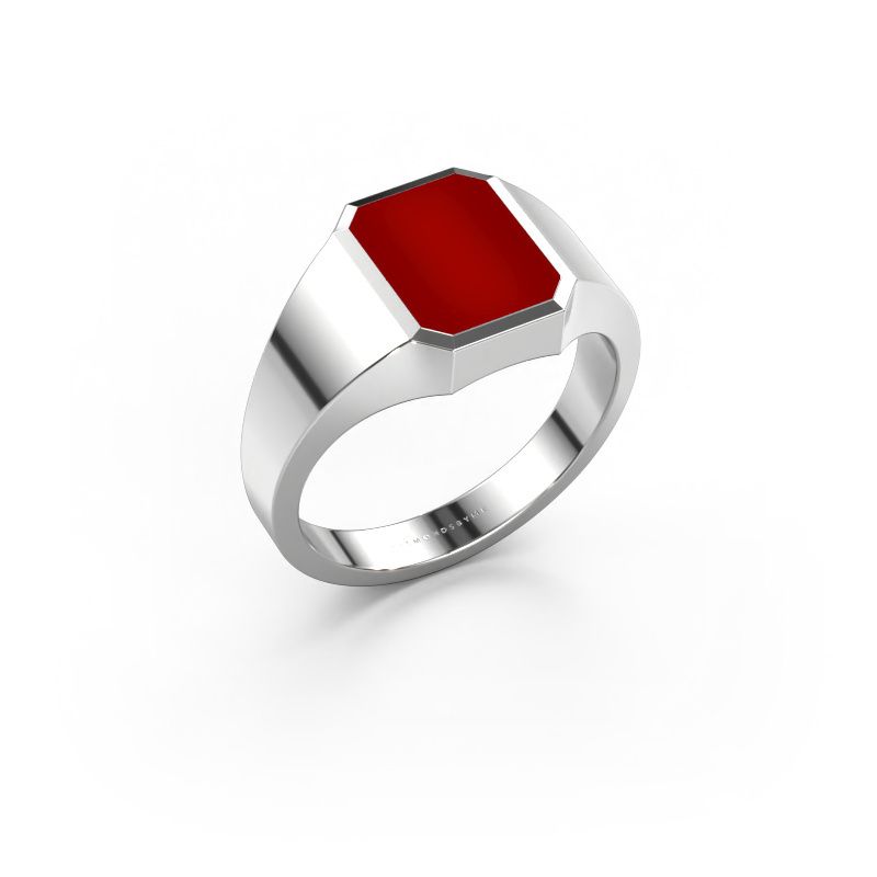 Bague pinky Lars 1 950 platine cornaline 10x8 mm