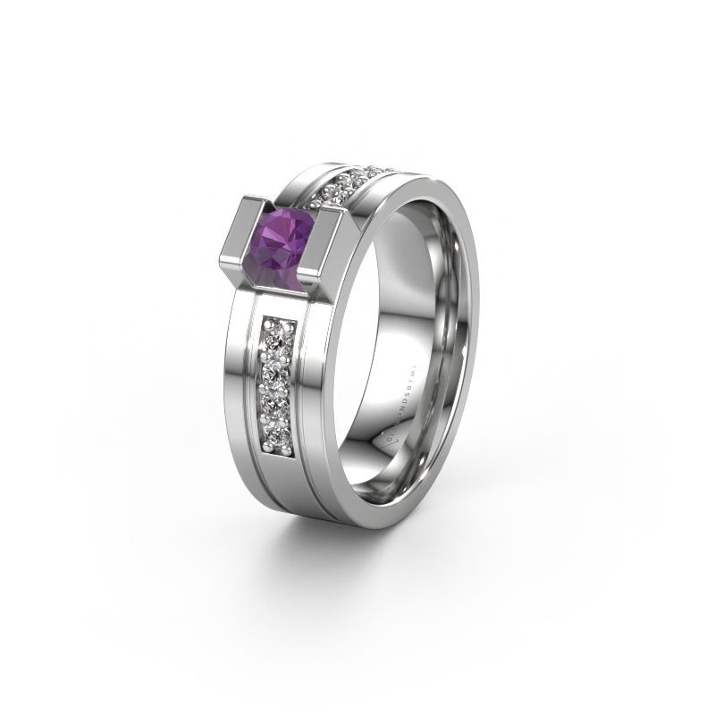 Wedding ring WH2092L16BP 950 platinum amethyst ±6,5x2 mm