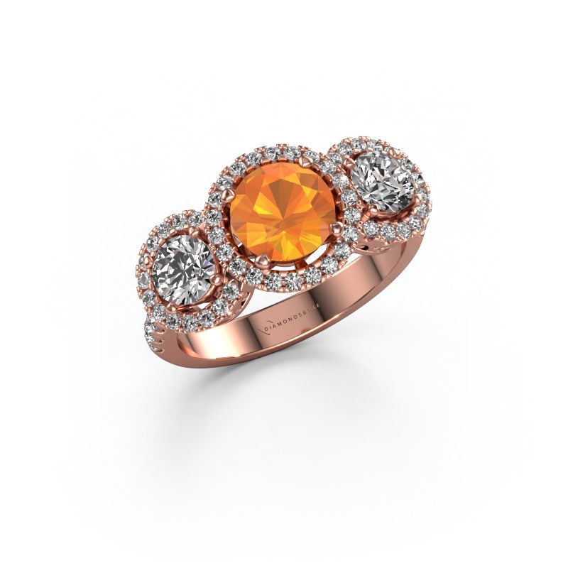 Bague Lacie 585 or rose citrine 6.5 mm