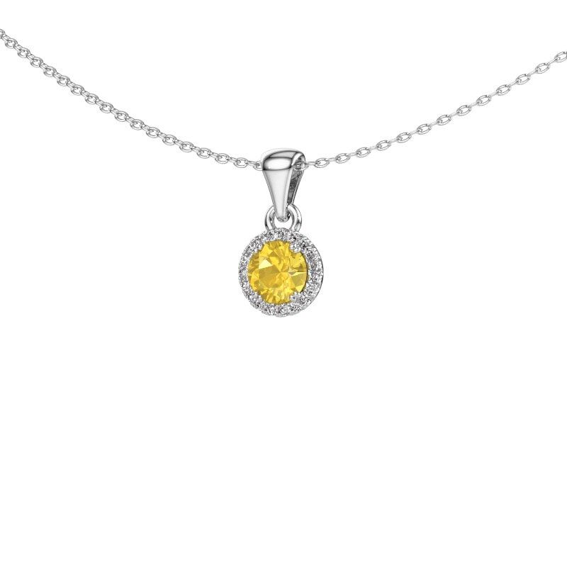 Anhänger Seline rnd 585 Weißgold Gelb Saphir 4.7 mm