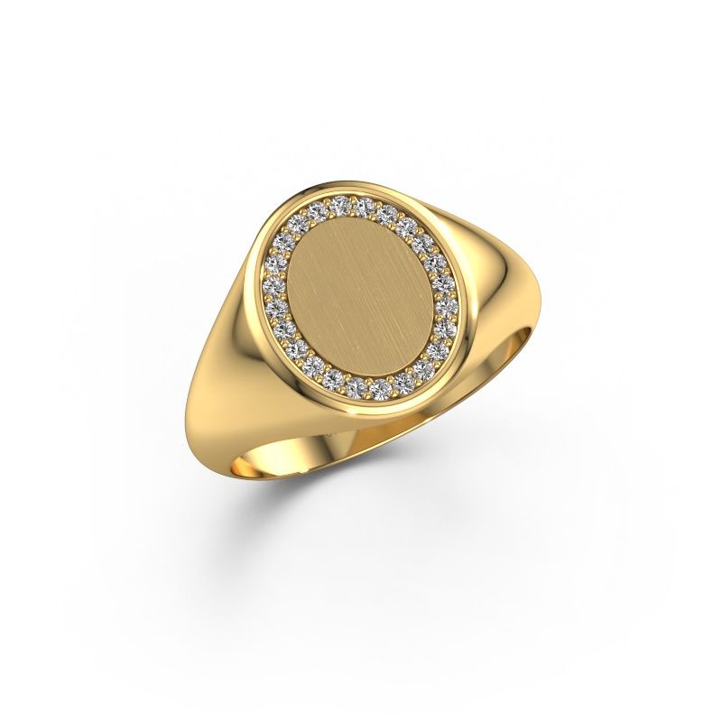 Siegelring Rosy Oval 2 585 Gold Zirkonia 1.2 mm