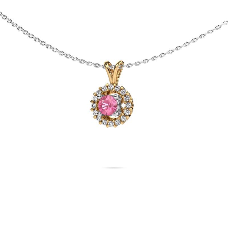 Anhänger Tennille 585 Gold Pink Saphir 4 mm