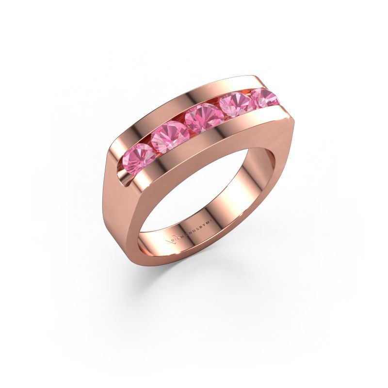 Herrenring Richard 585 Roségold Pink Saphir 4 mm