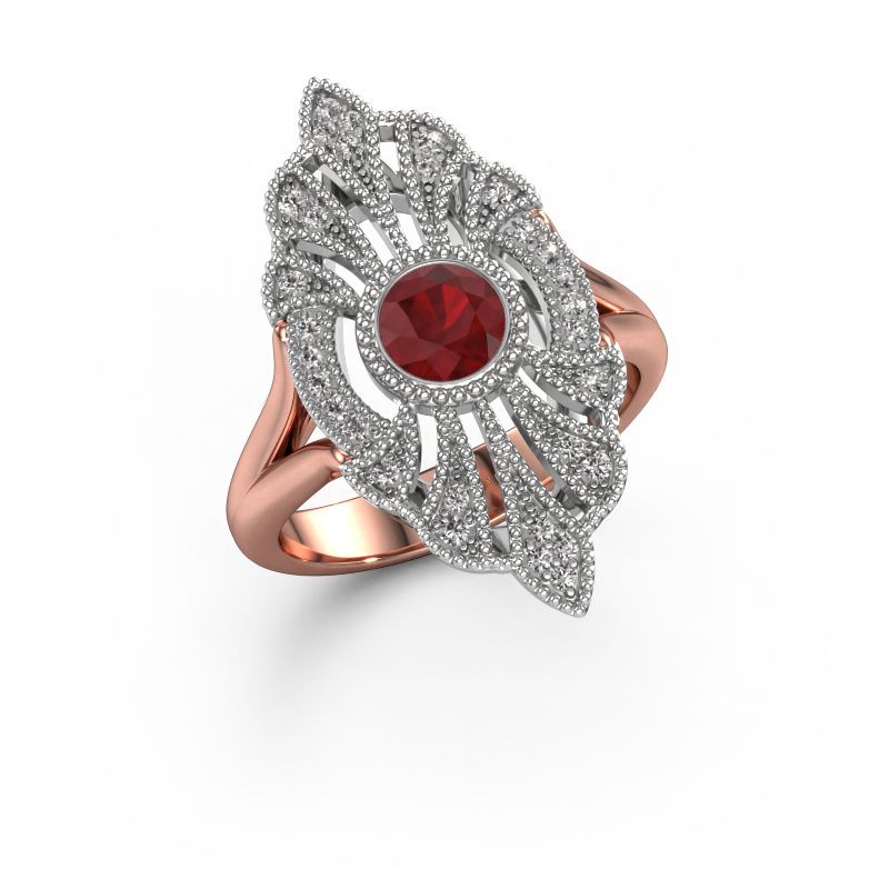 Engagement ring Hanna 585 rose gold ruby 5 mm