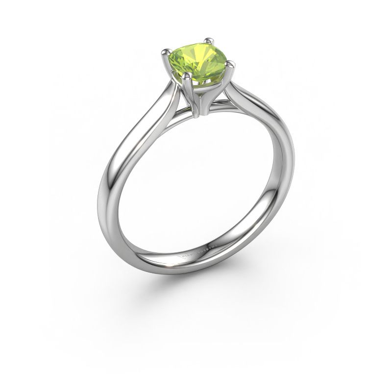 Bague de fiançailles Mignon cus 1 950 platine péridot 5 mm