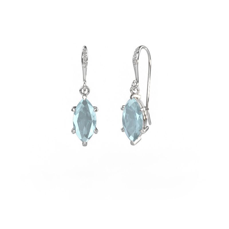 Pendants d'oreilles Laurie MRQ 2 950 platine aigue-marine 10x5 mm