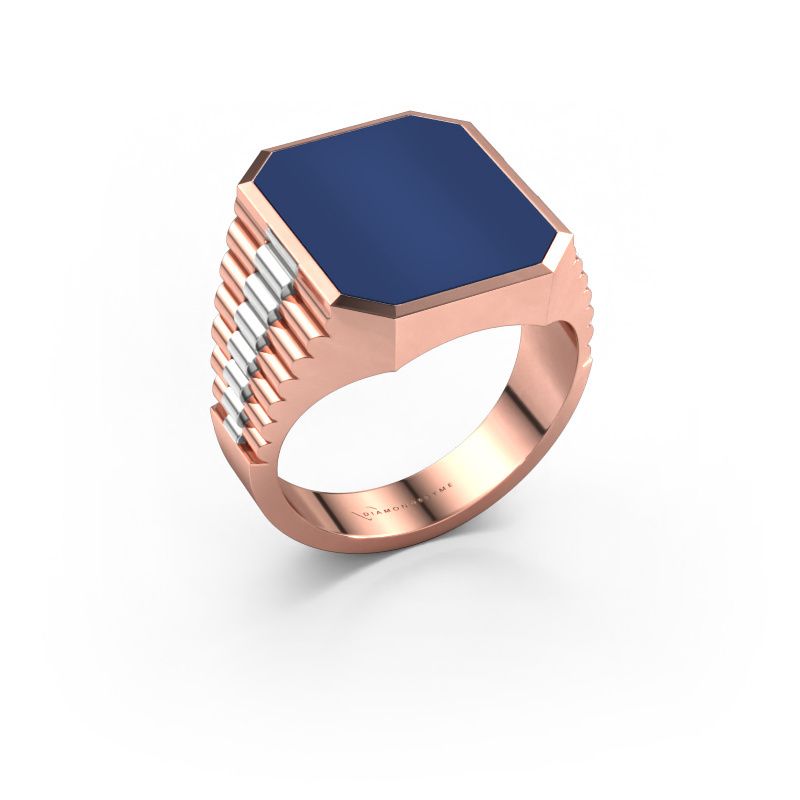Siegelring Brent 4 585 Roségold Lapislazuli 16x13 mm