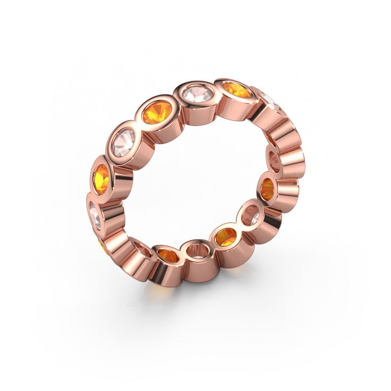 Stackable ring Edwina 3 585 rose gold morganite champagne 3 mm