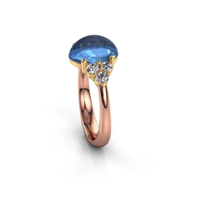 Afbeelding van Ring Clarice<br/>585 rosé goud<br/>Blauw topaas 10x8 mm