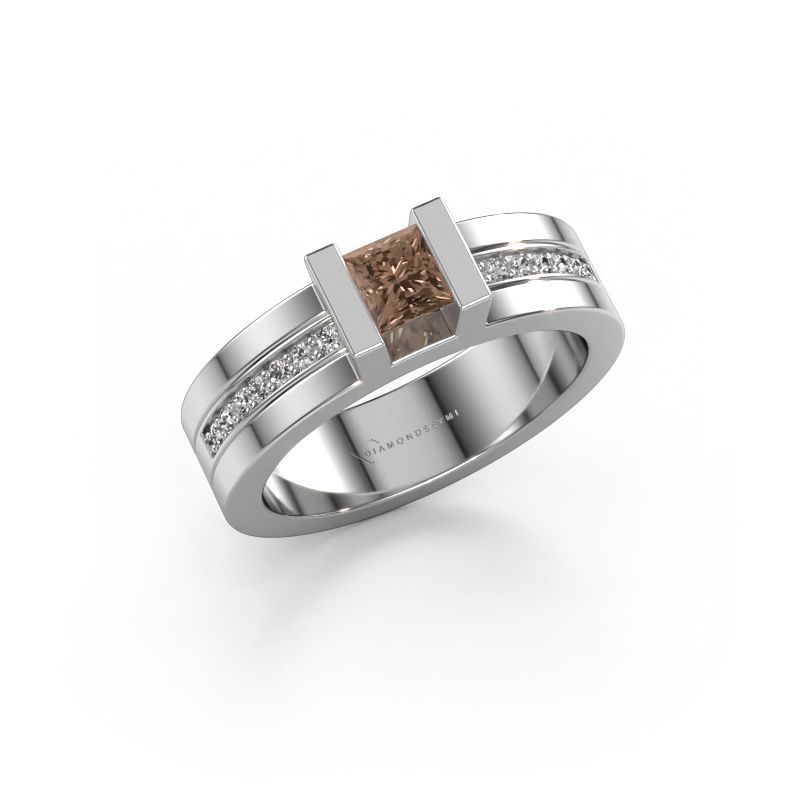 Verlovingsring Desire 585 witgoud bruine diamant 0.535 crt