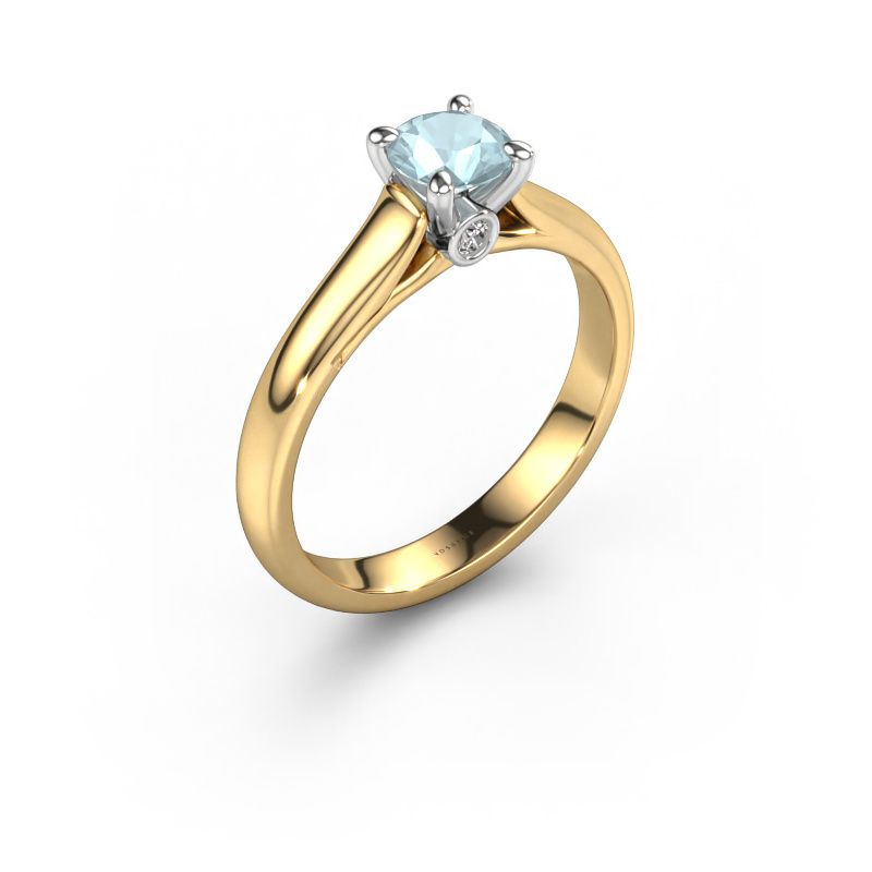 Bague de fiançailles Valorie RND 1 585 or jaune aigue-marine 5 mm