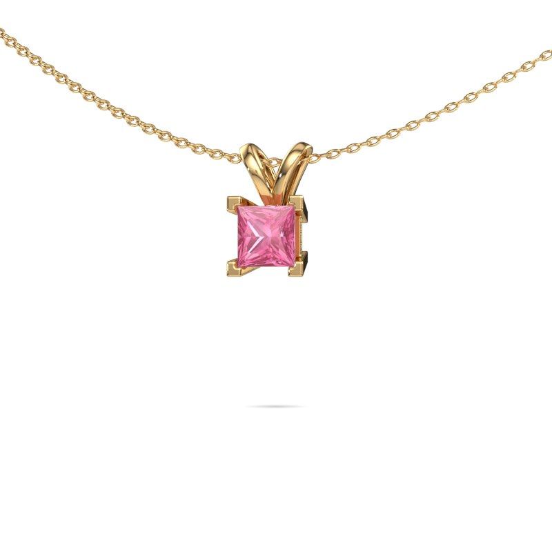 Pendentif Ariane 585 or jaune saphir rose 5 mm