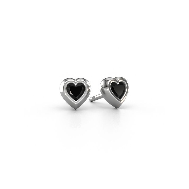 Ohrsteckers Charlotte 585 Weißgold Schwarz Diamant 0.60 crt