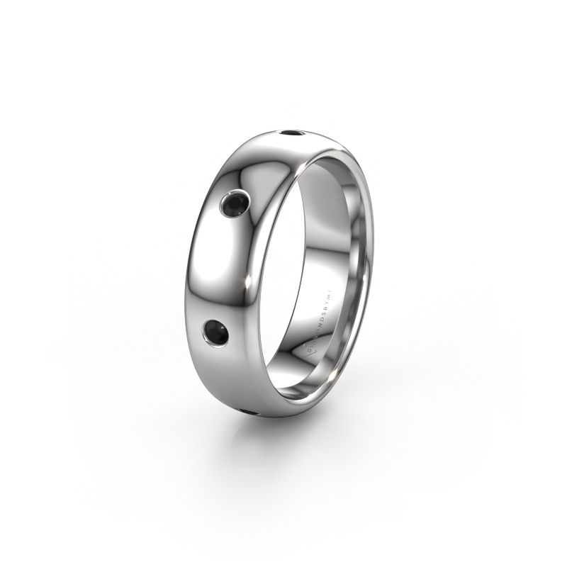 Wedding ring WH0105L36BP 950 platinum black diamond ±6x2 mm