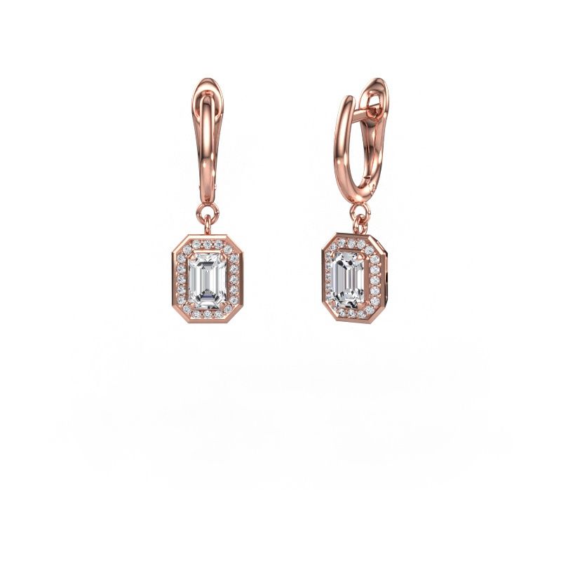 Drop earrings Dodie 1 585 rose gold lab grown diamond 0.70 crt