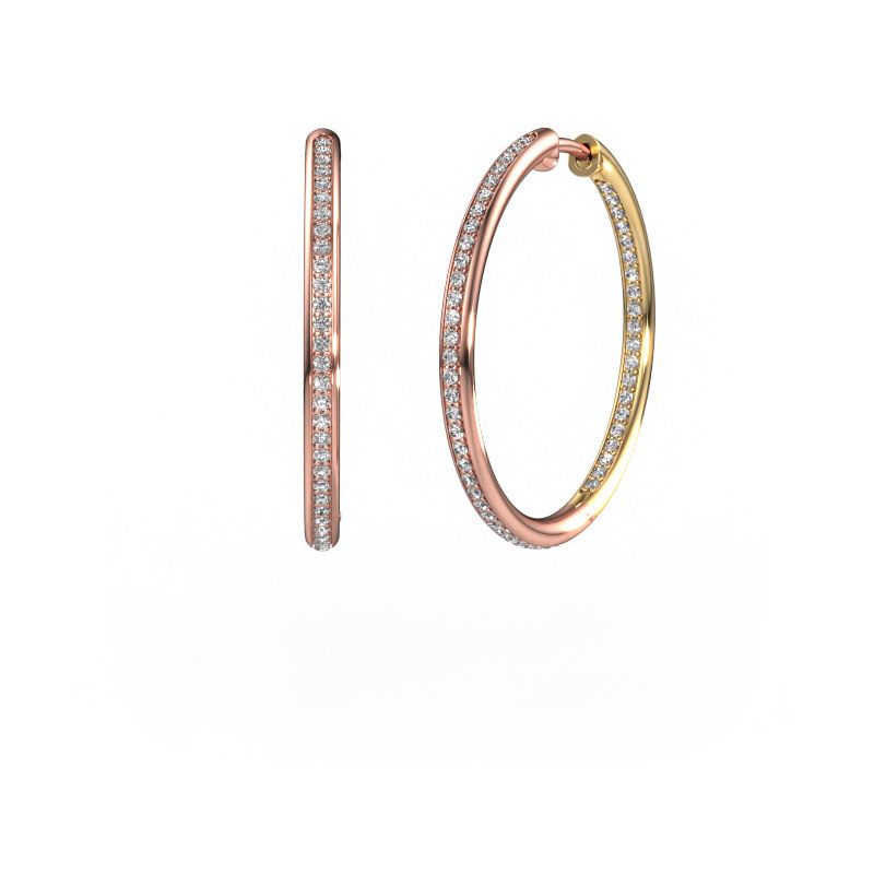 Hoop earrings Sina 25mm 585 rose gold diamond 0.71 crt